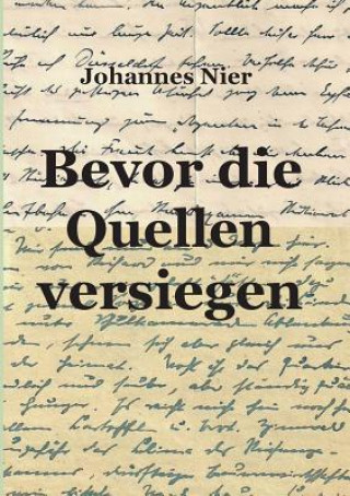 Livre Bevor die Quellen versiegen Johannes Nier