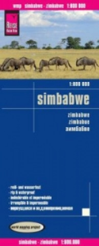 Nyomtatványok Reise Know-How Landkarte Simbabwe. Zimbabwe. Zimbabue Reise Know-How Verlag Peter Rump
