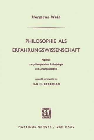 Kniha Philosophie ALS Erfahrungswissenschaft Hermann Wein