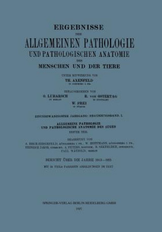 Livre Ergebnisse Der Allgemeinen Pathologie Und Pathologischen Anatomie Des Menschen Und Der Tiere Th. Axenfeld