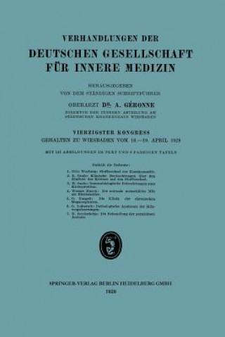 Könyv Verhandlungen Der Deutschen Gesellschaft Fur Innere Medizin A. Gérone