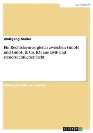 Könyv Rechtsformvergleich zwischen GmbH und GmbH & Co. KG aus zivil- und steuerrechtlicher Sicht Wolfgang Müller