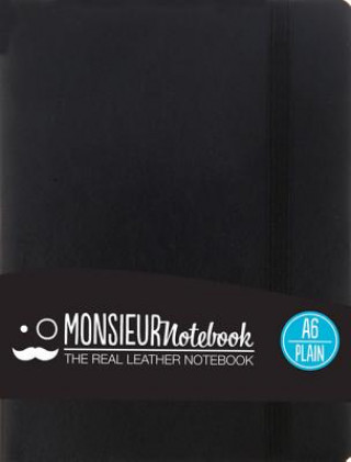 Kniha Monsieur Notebook Leather Journal - Black Plain Small A6 Monsieur