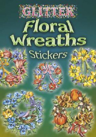 Carte Glitter Floral Wreaths Stickers Joan O'Brien