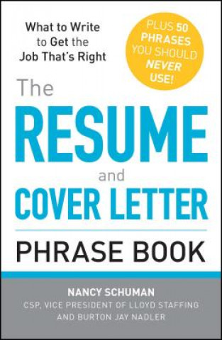 Kniha Resume and Cover Letter Phrase Book Nancy Schuman