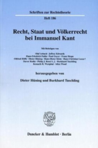 Knjiga Recht, Staat und Völkerrecht bei Immanuel Kant. Dieter Hüning