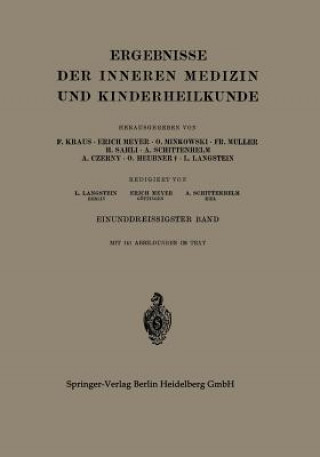 Knjiga Ergebnisse Der Inneren Medizin Und Kinderheilkunde Leo Langstein