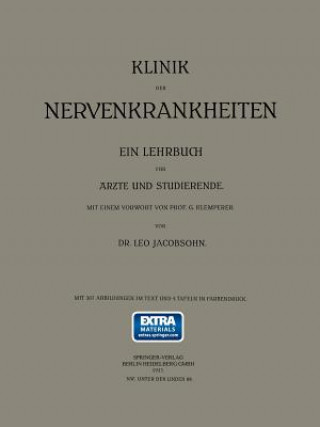 Könyv Klinik Der Nervenkrankheiten Leo Jacobsohn