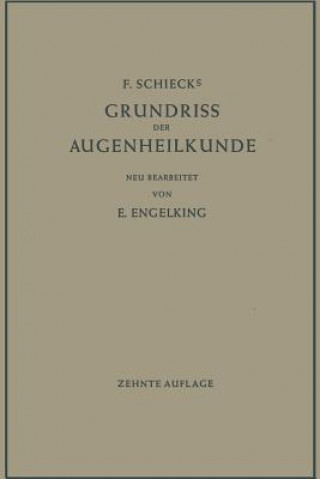 Knjiga F. Schiecks Grundriss Der Augenheilkunde F r Studierende Ernst Engelking