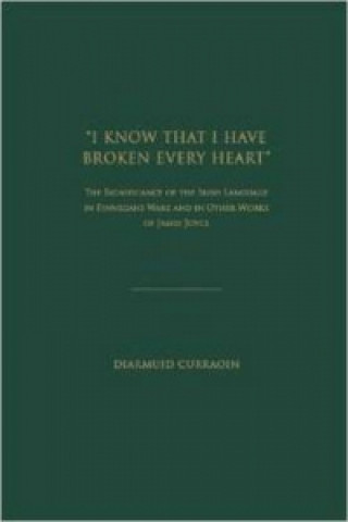 Livre ''I Know That I Have Broken Every Heart'' Diarmuid Curraoin