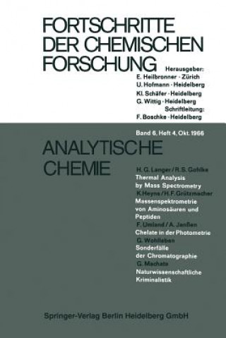 Książka Analytische Chemie H. G. Langer