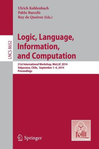 Könyv Logic, Language, Information, and Computation Ulrich Kohlenbach