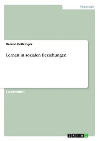 Book Lernen in sozialen Beziehungen Verena Heitzinger