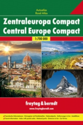 Tiskovina Central Europe Compact (A, B, Bih, Ch, Cz, D, F-Ost, H, HR, I-Nord, L, Nl, Pl, Sk, Slo) Road Atlas 1:700 000 