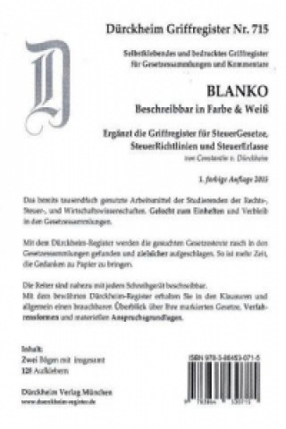 Hra/Hračka BLANKO (beschreibbar), Griffregister FARBE & WEISS Constantin von Dürckheim