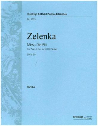 Kniha Missa Die Filii ZWV 20 Jan Dismas Zelenka