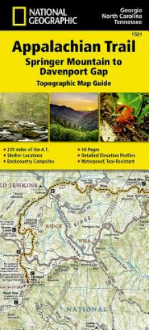 Carte Appalachian Trail, Springer Mountain To Davenport Gap, Georg National Geographic Maps - Trails Illust