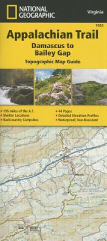 Book Appalachian Trail, Damascus to Bailey Gap, Virginia National Geographic Maps - Trails Illust