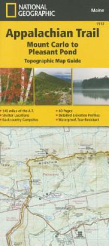 Carte Appalachian Trail, Mount Carlo to Pleasant Pond, Maine National Geographic Maps - Trails Illust