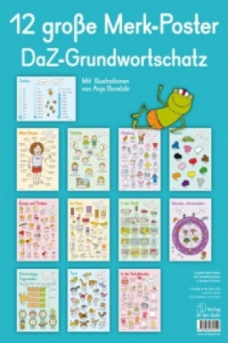 Materiale tipărite 12 große Merk-Poster DaZ-Grundwortschatz Anja Boretzki