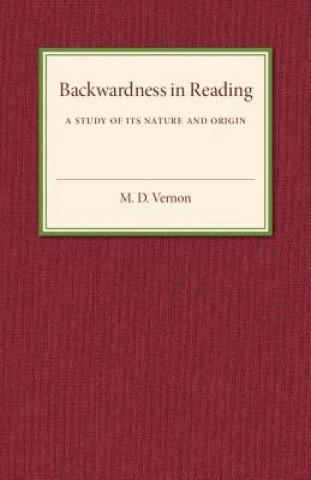 Książka Backwardness in Reading M. D. Vernon