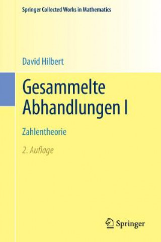 Carte Gesammelte Abhandlungen I David Hilbert