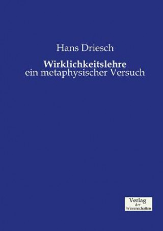 Książka Wirklichkeitslehre Hans Driesch