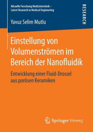 Kniha Einstellung von Volumenstroemen im Bereich der Nanofluidik Yavuz Selim Mutlu