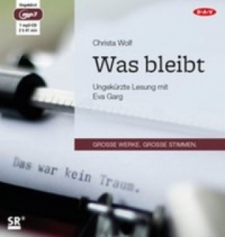 Audio Was bleibt, 1 Audio-CD, 1 MP3 Christa Wolf
