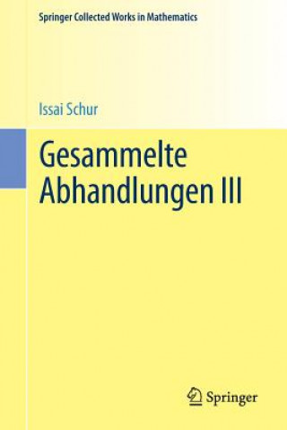 Carte Gesammelte Abhandlungen III Issai Schur