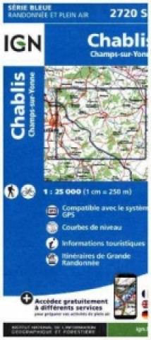 Prasa IGN Karte, Carte de randonnée (et plein air) Chablis Champs 