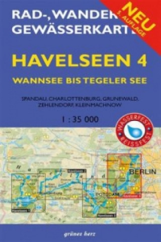 Nyomtatványok Rad-, Wander- und Gewässerkarte Havelseen, Wannsee bis Tegeler See. Bl.4 Lutz Gebhardt