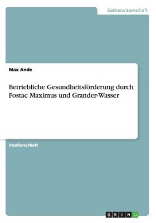 Kniha Betriebliche Gesundheitsförderung durch Fostac Maximus und Grander-Wasser Max Ande