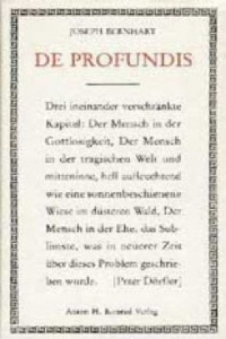 Könyv De profundis Joseph Bernhart