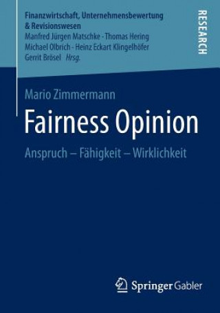 Kniha Fairness Opinion Mario Zimmermann