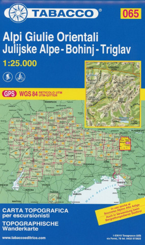 Prasa Tabacco topographische Wanderkarte Alpi Giulie Orientali-Bohinj-Triglav 