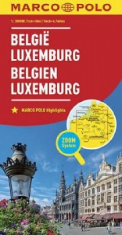 Tiskovina Marco Polo Karte Länderkarte Belgien, Luxemburg 1:300 000. Belgie, Luxemburg / Belgique, Luxembourg / Belgium, Luxembourg 