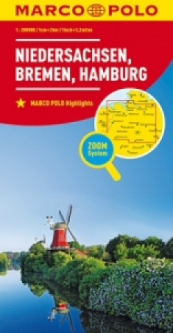 Nyomtatványok MARCO POLO Regionalkarte Deutschland Blatt 03 Niedersachsen, Bremen, Hamburg. Lower Saxony, Bremen, Hamburg. Basse-Saxe, Breme, Hambourg 