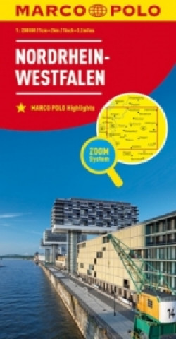 Tiskovina MARCO POLO Regionalkarte Deutschland 05 Nordrhein-Westfalen 1:200.000. North Rhine-Westphalia / Rhénanie-du-Nord-Westphalie 