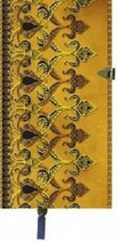 Kniha Zápisník Boncahier - úzký zlatohnědý kovová spona 