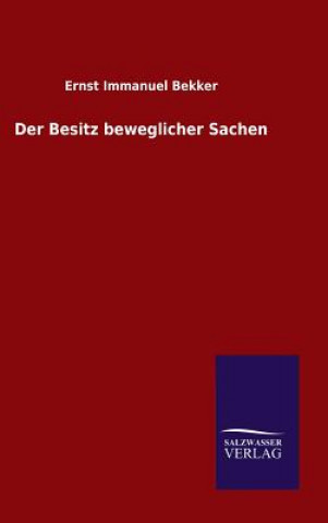 Buch Der Besitz beweglicher Sachen Ernst Immanuel Bekker