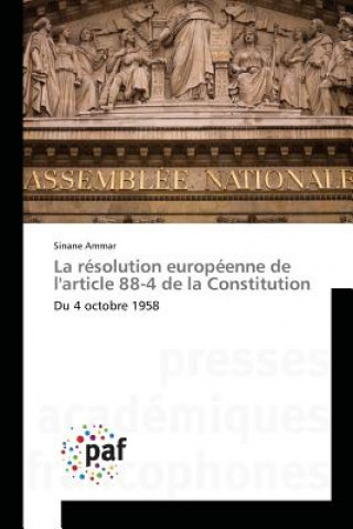 Kniha Resolution Europeenne de Larticle 88-4 de la Constitution Ammar-S