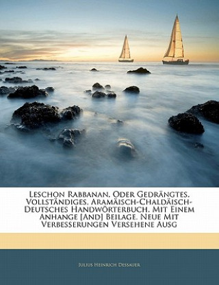 Libro Leschon Rabbanan, oder gedrängtes, vollständiges, aramäisch-chaldäisch-Deutsches Handwörterbuch. Julius Heinrich Dessauer