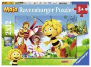 Játék Ravensburger Kinderpuzzle - 07594 Biene Maja auf der Blumenwiese - Puzzle für Kinder ab 3 Jahren, Biene Maja Puzzle mit 2x12 Teilen Waldemar Bonsels