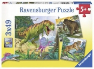Joc / Jucărie Ravensburger Kinderpuzzle - 09358 Herrscher der Urzeit - Puzzle für Kinder ab 5 Jahren, mit 3x49 Teilen 