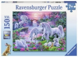 Játék Ravensburger Kinderpuzzle - 10021 Einhörner im Abendrot - Fantasy-Puzzle für Kinder ab 7 Jahren, mit 150 Teilen im XXL-Format 