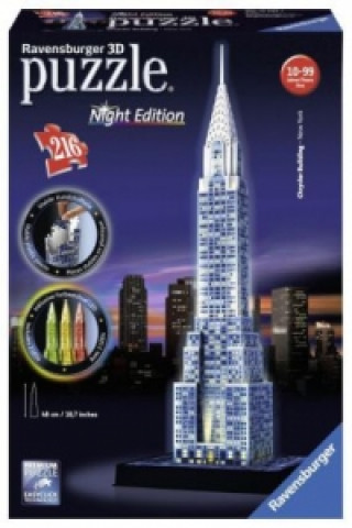 Játék Ravensburger 3D Puzzle 12595 - Chrysler Building bei Nacht - 216 Teile - für Wolkenkratzer Fans ab 8 Jahren 