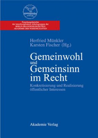 Kniha Gemeinwohl Und Gemeinsinn Im Recht Herfried Münkler