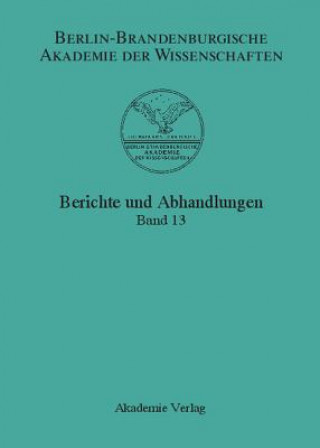 Książka Band 13 Berlin-Brandenburgische Akademie Der Wissenschaften