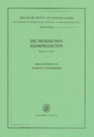 Книга Die Hessischen Reimpredigten Barbara Lenz-Kemper